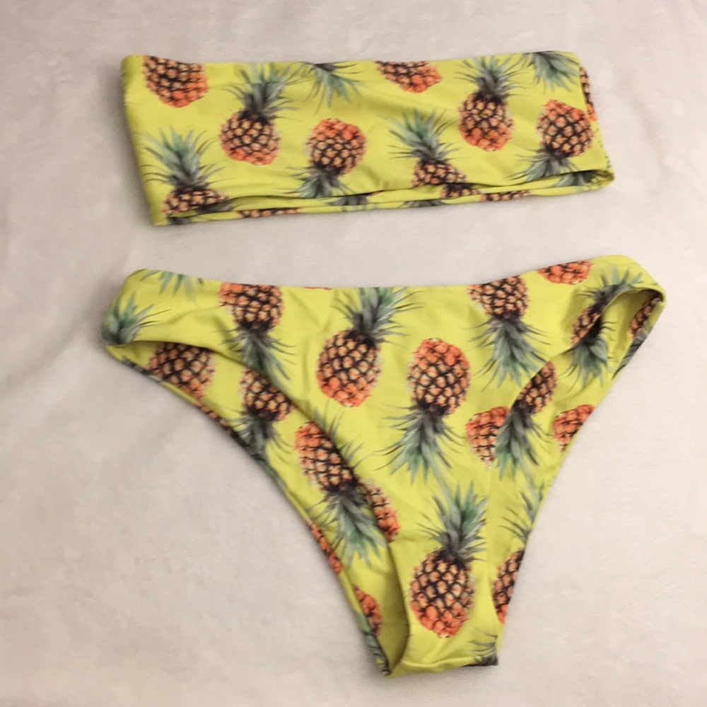 zaful bandeau strapless bikini set